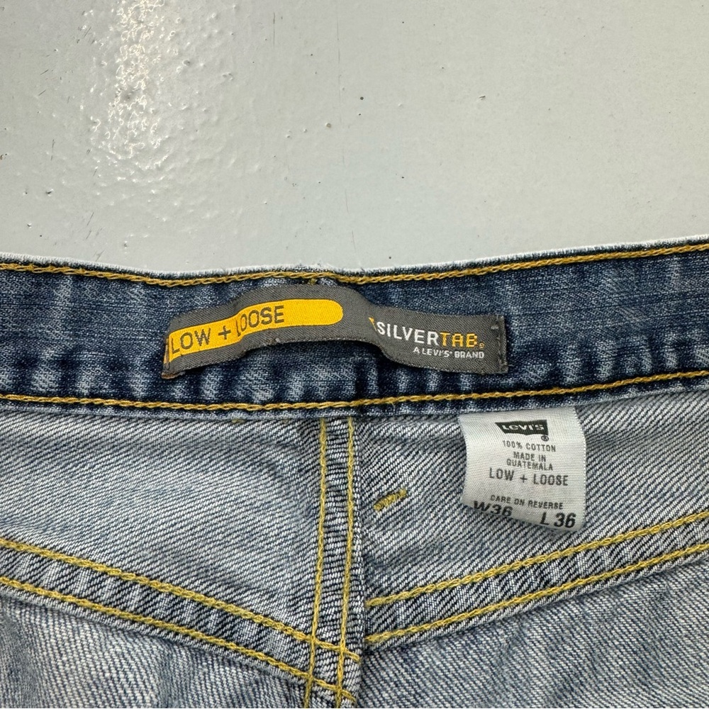 Y2K Levi’s Silvertab Jeans Low Loose Baggy Wide Skater Distressed - Picture 3 of 10